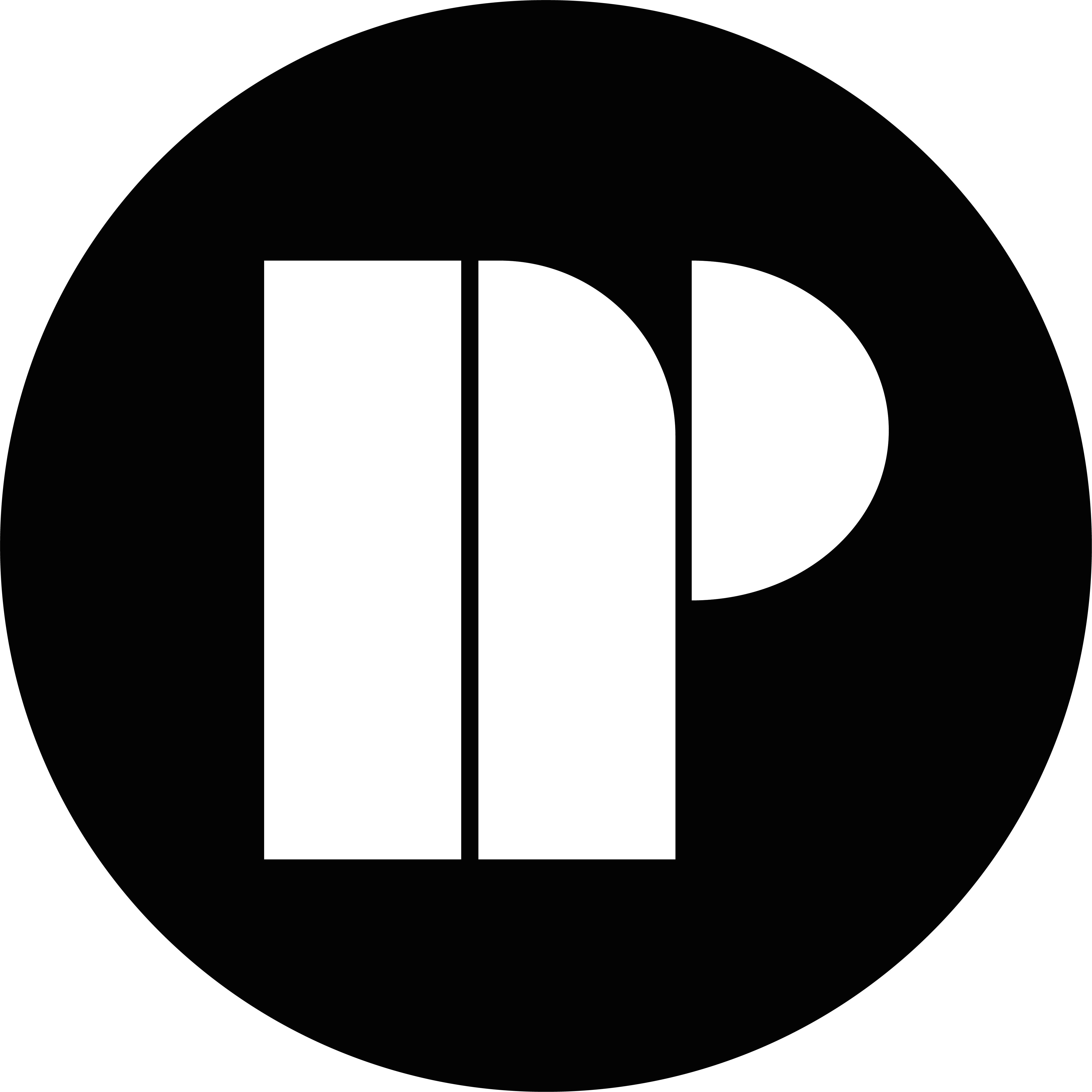 a black circle with a white monogram reading 'np'.